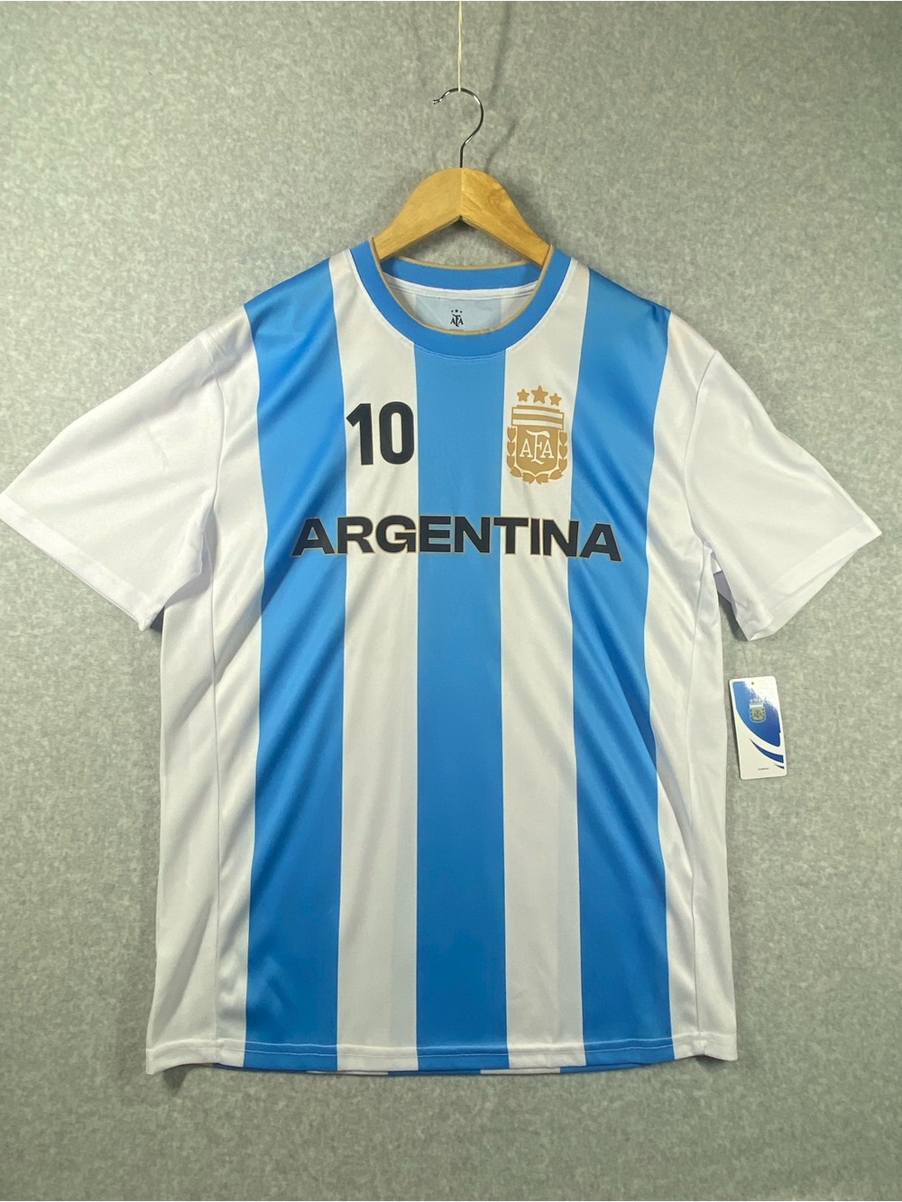 Argentina  Messi Shirt #10 AFA Size L Original Official Blue NEW WT